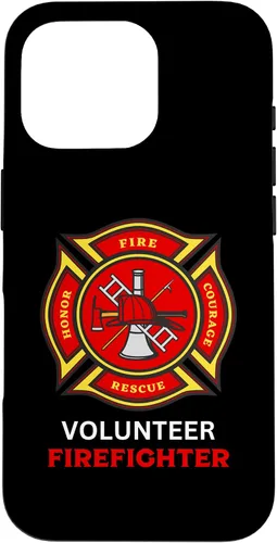 Vista 20 de Funda para iPhone 16 con logotipo de bomberos voluntarios con símbolo de bombero