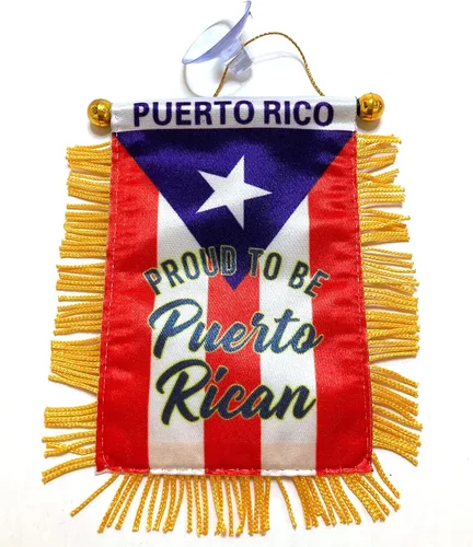 Vista 2 de Banderas de Puerto Rico para accesorios de coches pegatinas pegatinas Puerto Rico de calidad hecha banderas para autos pequeña mini Banner colgante