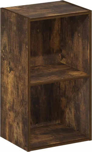 Vista 6 de Furinno PASIR - Estantería de libros de 2 niveles, estantería moderna de 9 x 12 x 21, estanterías abiertas para sala de estar, dormitorio, oficina