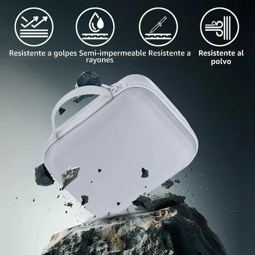 Vista 7 de Estuche de almacenamiento compatible con accesorios DJI Mini 4K Dron, con protectores de hélice y cubierta de palanca de control (gris)