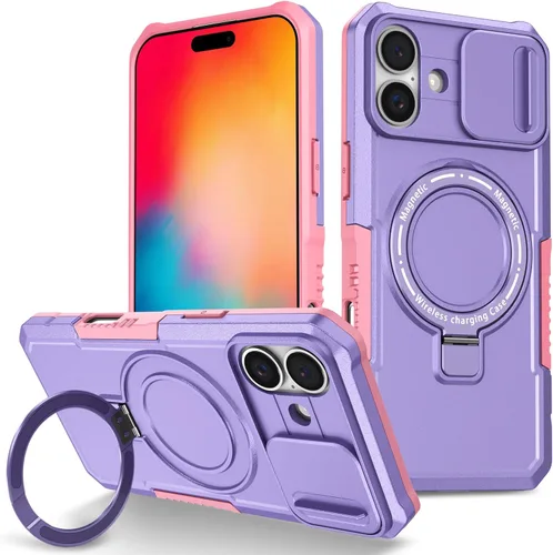 Vista 21 de Funda magnética para iPhone 11, soporte de anillo con ventana corrediza, funda protectora mate a prueba de golpes para iPhone 11 6.1, fundas