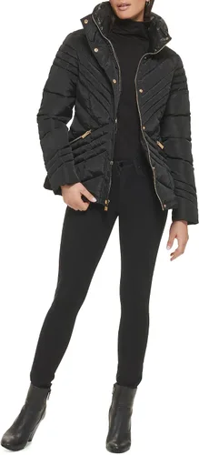 Vista 9 de GUESS Chaqueta acolchada de peso medio para mujer Cinturón negro.