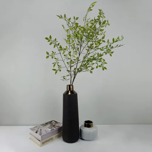 Vista 6 de 2 tallos de vegetación artificiales, ramas Nandina de 43 pulgadas de alto, tallos de plantas artificiales para jarrón, tallos de decoración