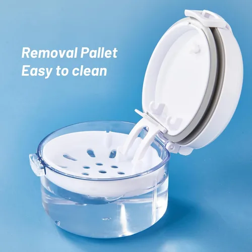 Vista 7 de Caja de baño de prótesis automática de elevación automática taza de cuidado limpio completo para dentaduras llaves taza limpiador
