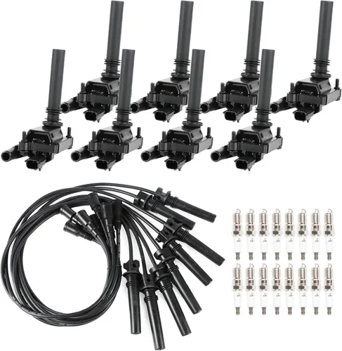 Vista 9 de Paquete de 3 bobinas de encendido UF156 y 6 bujías de iridio y 3 cables de bujía compatibles con Toyota 4Runner T100 Tacoma Tundra 1995-2004 3.4L