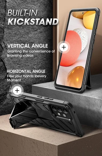 Vista 3 de SUPCASE Funda para Samsung Galaxy A53 5G (2022), delgada, resistente a prueba de golpes [serie Unicorn Beetle] con soporte (negro)