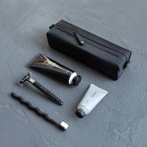Vista 7 de Comfyable Neceser pequeño para hombres, mini bolsa delgada para cepillos de dientes, bolsa de kit Dopp