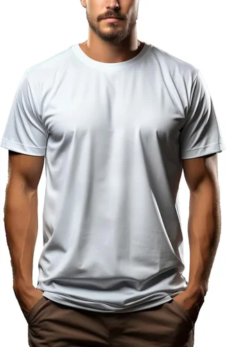 Vista 21 de Camiseta de alta calidad para hombre, 7.1 oz/yd² de algodón puro con cuello redondo