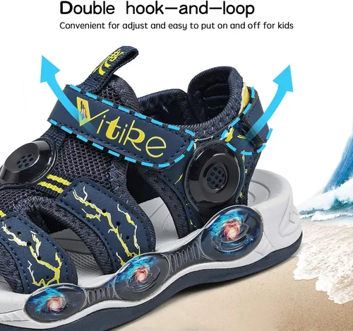 Vista 3 de VITUOFLY Sandalias para niños al aire libre senderismo deportes sandalias niñas piscina playa zapatos de verano zapatos de agua zapatillas
