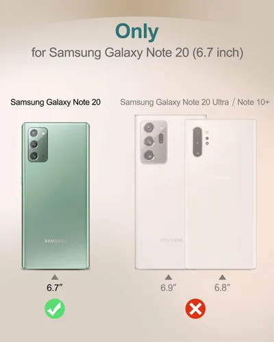 Vista 2 de SURITCH Funda transparente para Samsung Galaxy Note 20 (solamente) de 6.7 pulgadas, [protector de pantalla integrado], protección de cuerpo Verde