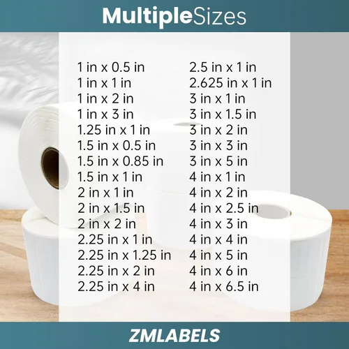Vista 5 de Etiquetas térmicas compatibles de reemplazo para Zebra (【2" x 1"】 16 rollos/20800 etiquetas)