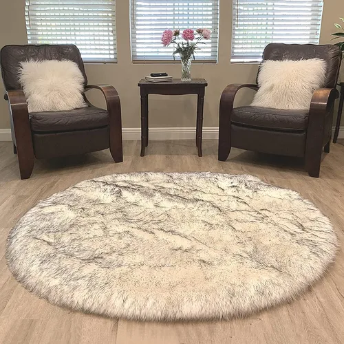 Vista 12 de Alfombra de lujo de piel de oveja sintética Alfombra esponjosa para dormitorio, sala de estar, habitación de los niños, alfombra suave