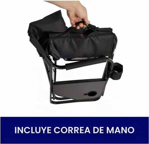 Vista 9 de Oasis Premium Director - Silla de pesca con soporte para caña, silla plegable de aluminio