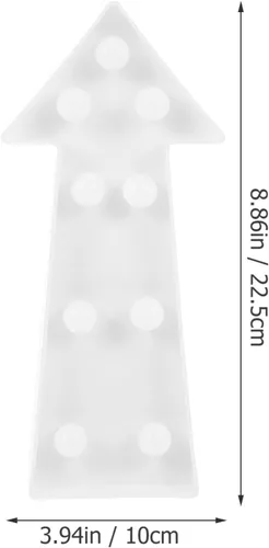 Vista 2 de Letrero de flecha 3D con luz LED de plástico en forma de flecha, letrero iluminado para decoración de pared para sala de cumpleaños, boda