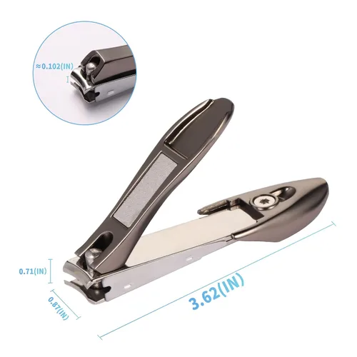 Vista 6 de Cortaúñas MANTIS Heavy Duty Deluxe Cortacuñas, sin salpicaduras, sin cortar, acero inoxidable japonés 420j2, diseño biónico para uñas masculinas