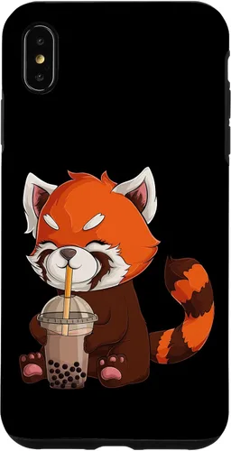 Vista 11 de Kawaii Red Panda Drinking Boba Bubble Tea Japanese Anime Case for iPhone 17