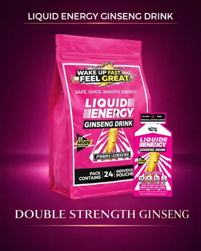 Vista 9 de VITAL 4U Liquid Energy Shot - Bolsas de cafeína listas para beber con Panax ginseng y vitaminas B
