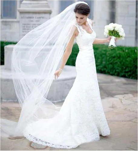 Vista 2 de EllieHouse Womens 2 Tier Cathedral Wedding Bridal Veil With Metal Comb E22