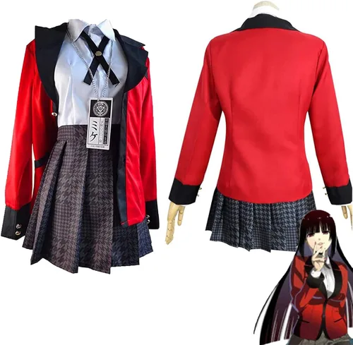 Vista 4 de Anime Kakegurui Jabami Yumeko - Disfraz de uniforme escolar para cosplay, conjunto completo para mujer