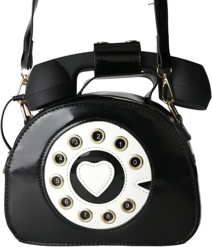 Vista 6 de Bolso bandolera para teléfono con esfera retro, bolso de micrófono móvil de PU para mujer