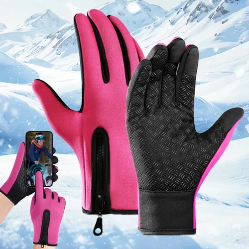 Vista 16 de Guantes de ciclismo de invierno para hombres y mujeres, impermeables, térmicos, agarre antideslizante para montar y actividades en clima frío