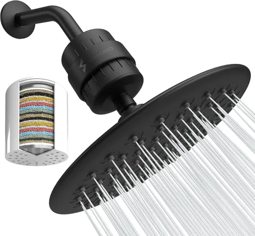 Vista 10 de SparkPod Cabezal de ducha filtrado con 8 ajustes de pulverización, filtro de agua adecuado para personas con cabello, piel y cuero cabelludo secos