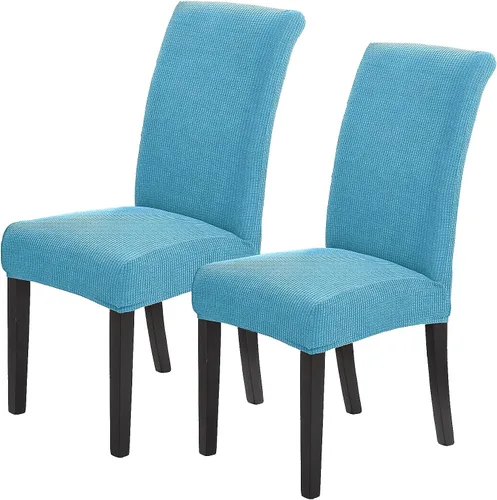 Vista 44 de Juego de 2 fundas para sillas de comedor, fundas elásticas para sillas de comedor, fundas para sillas de cocina de jacquard texturizadas, decoración