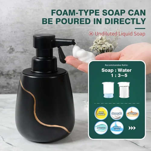Vista 3 de BosilunLife Dispensador automático de jabón espumoso, dispensador eléctrico de espuma para lavado de manos para baño, dispensador de jabón eléctrico