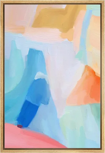 Vista 10 de MUDECOR Impresión en Lienzo Enmarcado Arte de Pared Pincelada Floral Abstracta en Tonos Neutros Cálidos Tonos Terrosos Ilustraciones Minimalismo