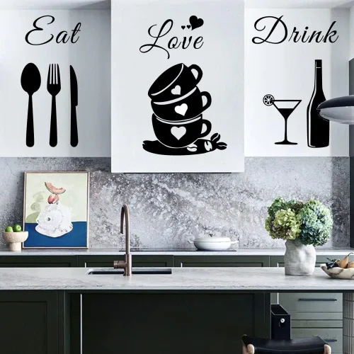 Vista 6 de Calcomanías de Pared Bless This Kitchen - Pegatinas de Vinilo DIY Arte Despegar y Pegar Calcomanías de Pared para Hogar Oficina Escuela Café