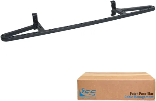 Vista 10 de ICC Panel de soporte para administrador de cables, espacio de montaje en rack de 1U, acabado de recubrimiento en polvo negro, organización de cables
