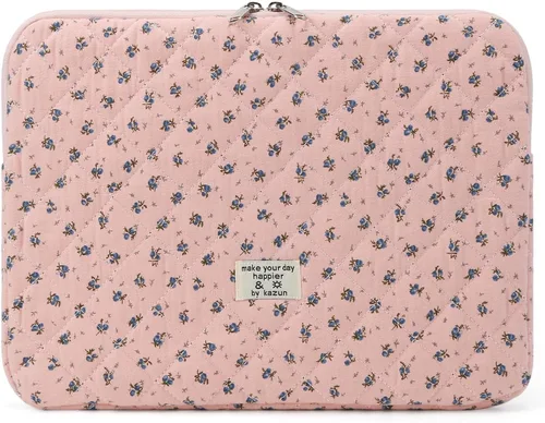 Vista 35 de Funda acolchada para laptop de 15 a 15.6 pulgadas, bonita funda protectora acolchada para computadora portátil con estampado floral para MacBook