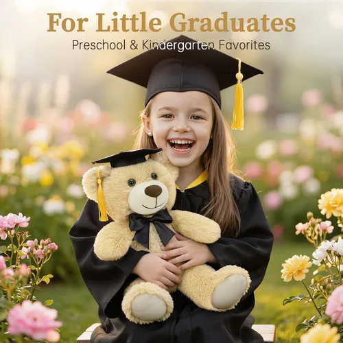 Vista 2 de MorisMos Oso de peluche de graduación de 14 pulgadas con gorra de graduación, regalo de graduación de clase 2026 para niños, niñas, niños, recuerdo