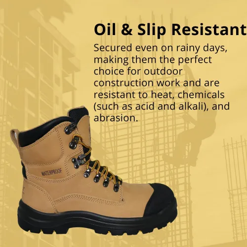 Vista 5 de WOLF Work Boot 100% Waterproof Genuine Leather Oil, Impact, Compression & Puncture Resistant Electrical Hazards Non-Slip Sole Padded