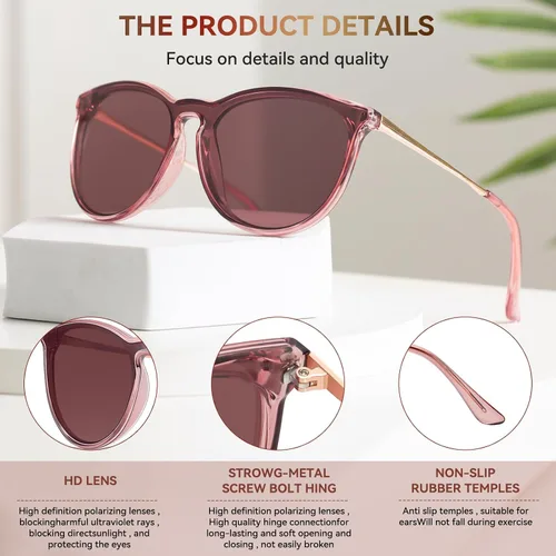 Vista 5 de Dollger Gafas de sol de moda de gran tamaño para mujer, 100% protección UV para conducir, montar, playa y viajes