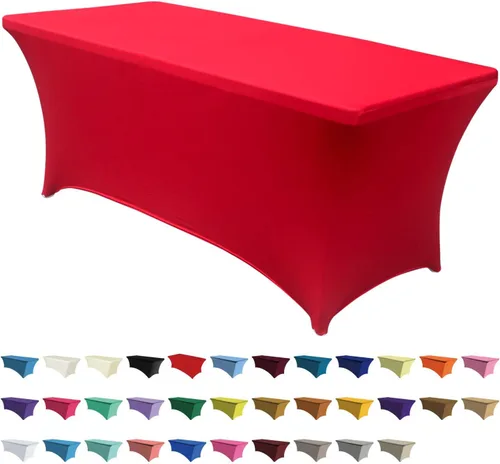 Vista 10 de ABCCANOPY - Paquete de 2 manteles elásticos de elastano de 4 pies Fitted, Washable and Wrinkle Resistant Table Protector for Wedding