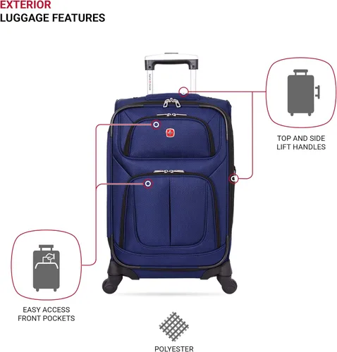 Vista 3 de SwissGear - Equipaje suave expandible Sion con ruedas Azul