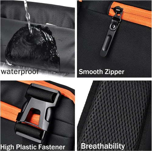 Vista 7 de Bolso bandolera compacto EDC cruzado de bolsillo personal, mochila de hombro minimalista, ligera, casual, cangurera para táctica, viajes, trabajo
