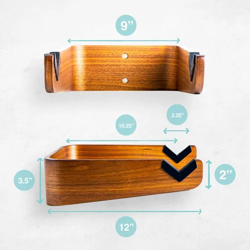 Vista 4 de WOKK Soporte de pared para bicicleta de madera, soporte de pared horizontal para bicicleta para el hogar o el garaje, soporte de pared