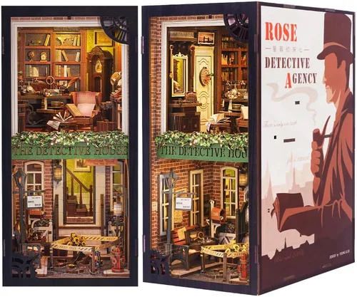 Vista 17 de Kit de rincón de libros Cutefun - Kit de casa de muñecas en miniatura de bricolaje para adultos y adolescentes, kit de construcción de mini casa
