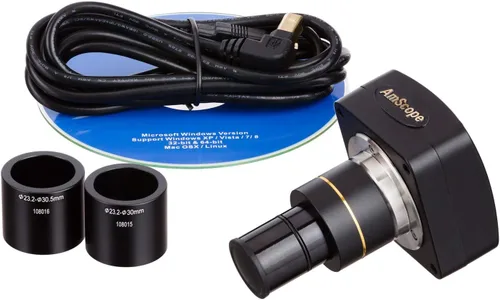 Vista 6 de AmScope Microscopio compuesto binocular del laboratorio 40X-2500X LED con la etapa 3D con la cámara 10MP