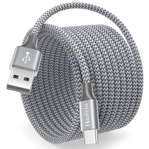Vista 17 de Cable USB C de 10 pies, largo USB A a USB C de carga rápida, cable de carga Negro trenzado para iPhone 17 Air 16 15 Pro Max Plus, para Samsung