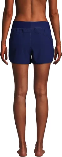 Vista 2 de Lands' End Pantalones cortos de natación con cintura elástica de 3 pulgadas de secado rápido para mujer