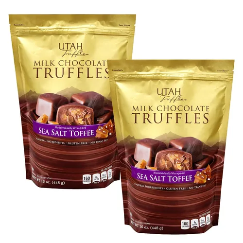 Vista 14 de Utah Truffles - Caramelo de trufa de chocolate con leche y menta, bolsas