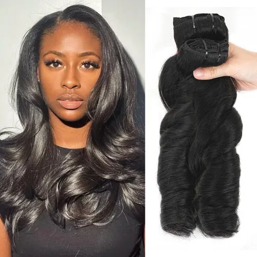 Vista 58 de Extensiones de cabello humano real rizado con clip, 4/27/4, ombré, rizado con clip, para mujer, 3C y 4A (12 pulgadas, #4/27/4)