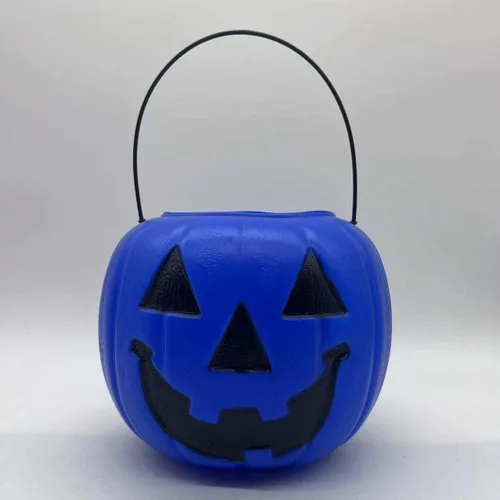 Vista 2 de Balde de caramelos con forma de Calabaza de Halloween., Azul
