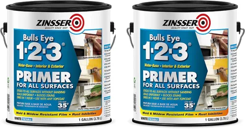 Vista 9 de Zinsser 285090 Bulls Eye 1-2-3 Imprimación a base de agua, 5 galones, gris