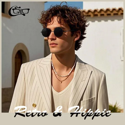 Vista 79 de CGID Gafas de sol unisex polarizadas redondas E01 Lennon