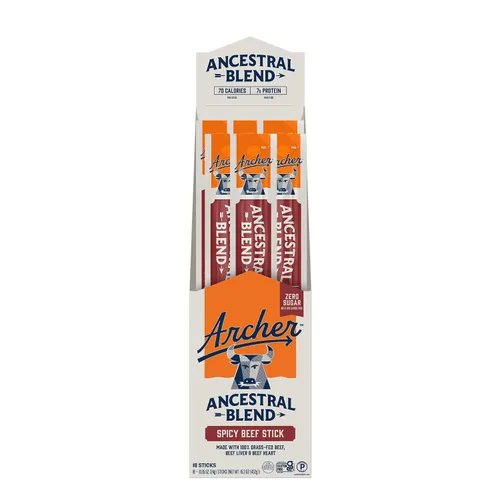 Vista 4 de Archer Jerky Ancestral Beef Jerky Sticks - Alimentado con pasto, original