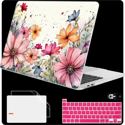 Vista 37 de Mektron Funda para MacBook Pro de 13 pulgadas 2022 2021 2020 versión A2338 M2 M1 A2289 A2251, cubierta rígida de plástico impresa para MacBook Pro